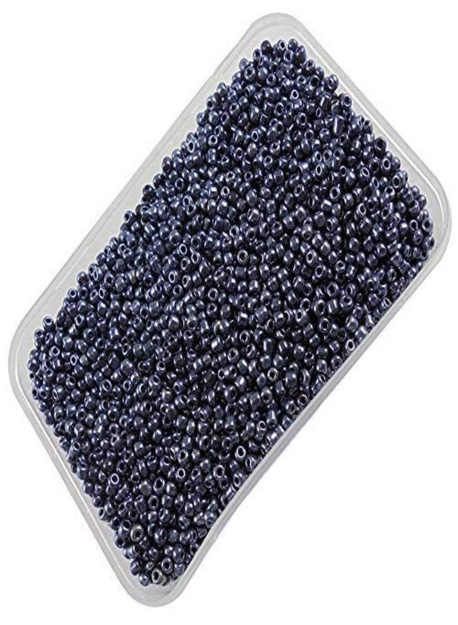 eshoppee 8/0 3 mm 200 gm Black Luster Color Glass Seed Beads for Jewellery Making kit Art and Crafts Materials for Embroidery Necklace Bracelet Earring Making Materials DIY kit (Black Luster) - Image 1